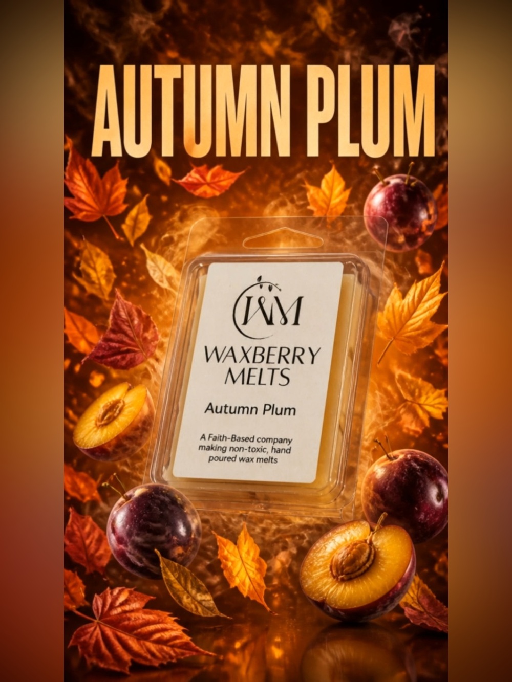 Hand Crafted Autumn Plum Scented Wax Melts